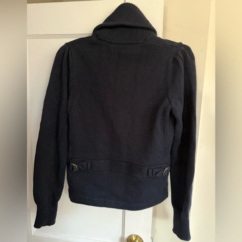 Ralph Lauren Blue Label Navy Shawl Collar Cotton Cardigan Women’s Large - Picture 3 of 7